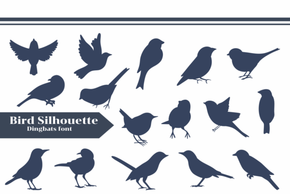 Bird Silhouette: A Sketched Dingbats Font for Nature-Inspired Design