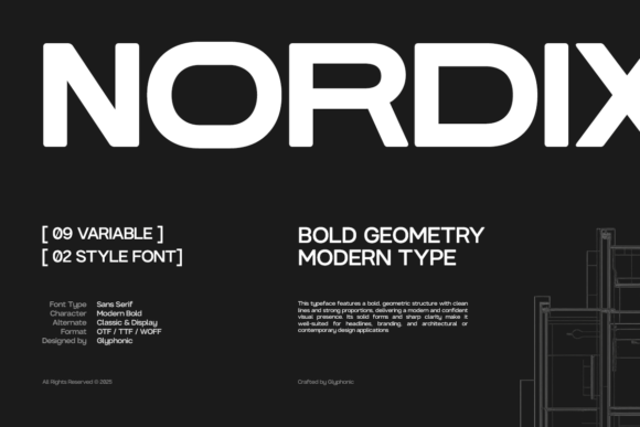 Nordix: The Bold Geometric Typeface for Modern Projects