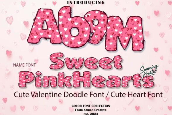 Sweet Pink Hearts: A Font Bursting with Joyful, Handcrafted Charm