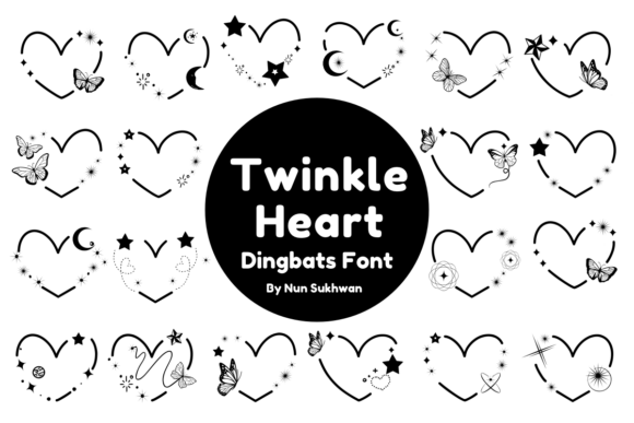 Twinkle Heart: A Celestial Dingbats Font for Magical Designs